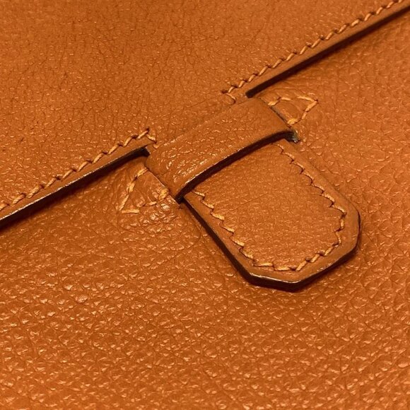 HERMES Amelie Orange Taurillon Clemence Square D Shoulder Bag 553--073125 - Picture 8 of 13